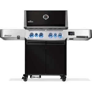 GRILL GAZOWY PRESTIGE 500 Z PALNIKIEM ROŻNA I PALNIKIEM BOCZNYM SIZZLE ZONE, CZARNY, WIFI