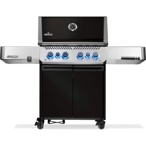 GRILL GAZOWY PRESTIGE 500 Z PALNIKIEM ROŻNA I PALNIKIEM BOCZNYM SIZZLE ZONE, CZARNY