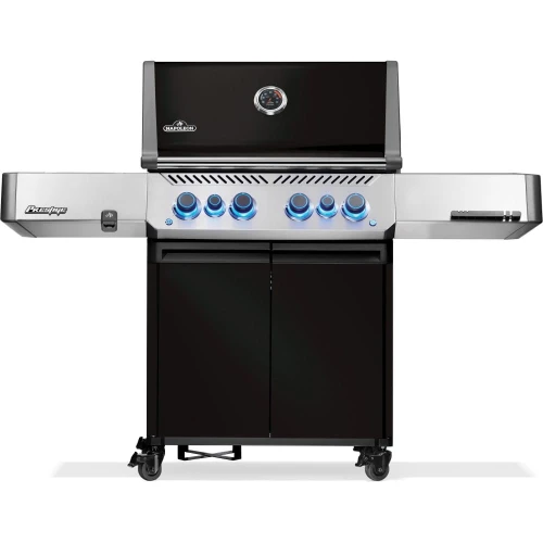 GRILL GAZOWY PRESTIGE 500 Z PALNIKIEM ROŻNA I PALNIKIEM BOCZNYM SIZZLE ZONE, CZARNY